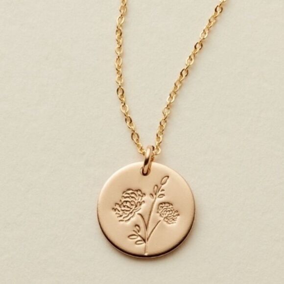 NEW November Chrysanthemum Birth Flower Necklace - Picture 3 of 11